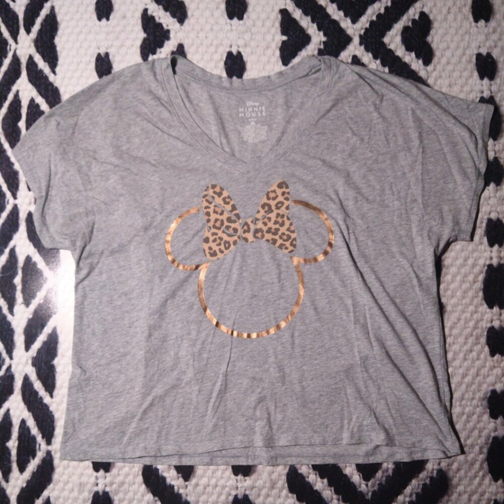 Disney Minnie Mouse Leopard Print Tee